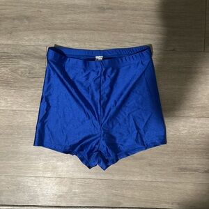 Blue Shimmer High-Rise Booty Shorts/Biker Shorts